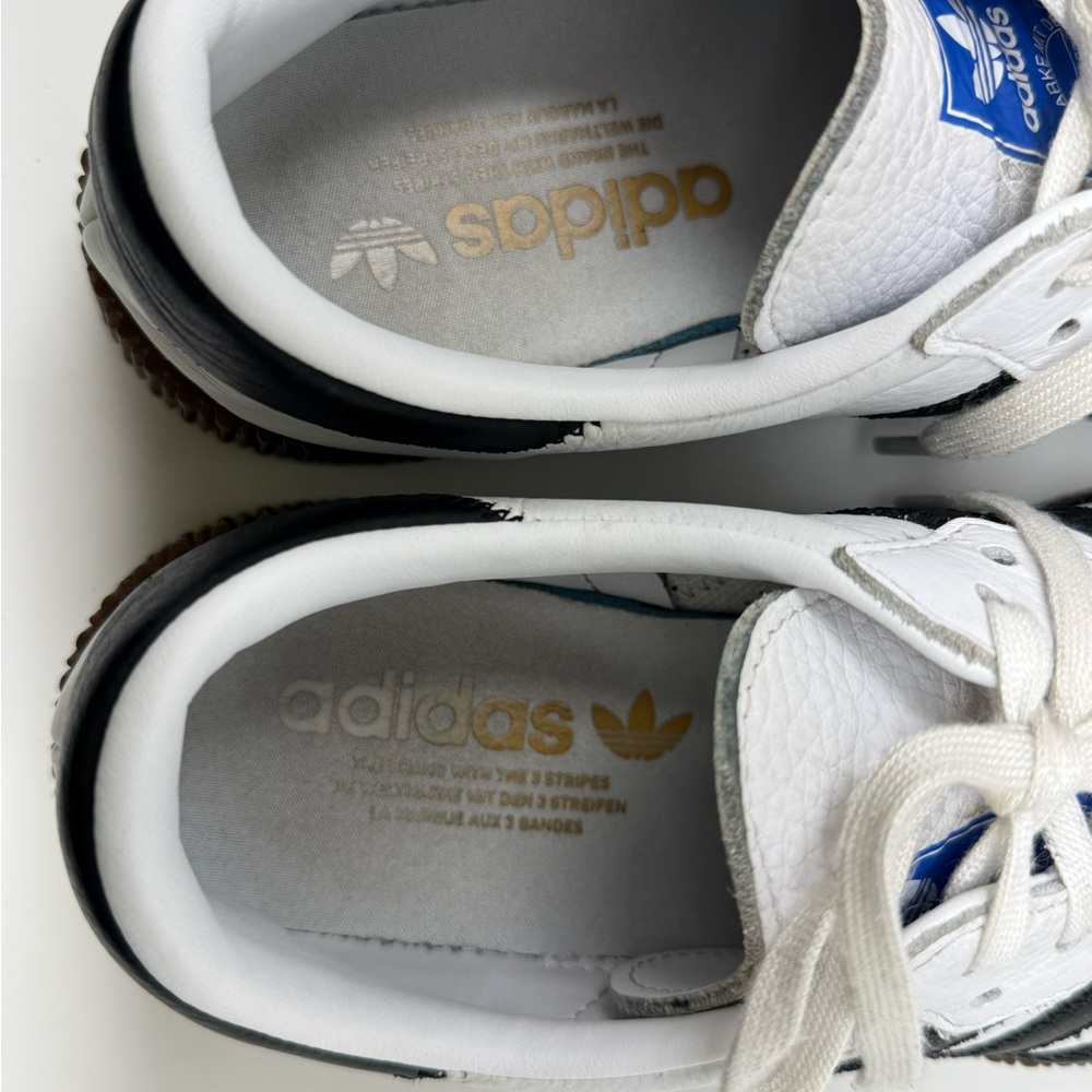 adidas Samba Platform – All Leather – White/ Black with Brown Gum Sole - Picture 7 of 8